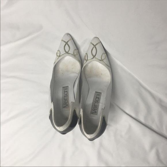 VERSNAI BLACK AND WHITE HEELS - Picture 6 of 7